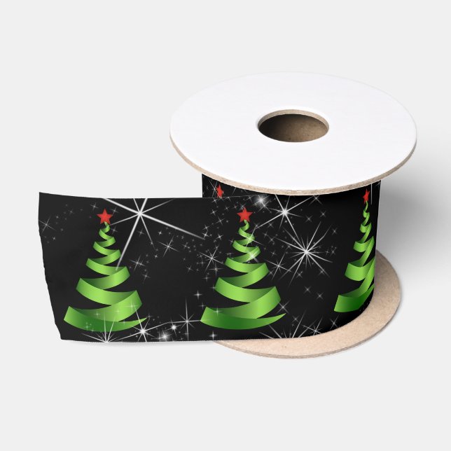 Sparkling Green Ribbon Weihnachtsbaum Satinband (Spule)
