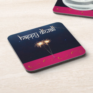Sparkling Happy Diwali - Dessous de verre plastiqu