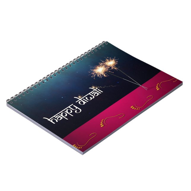 Sparkling Happy Diwali - Notebook Notizblock (Linke Seite)