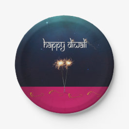 Sparkling Happy Diwali - Papierplatte Pappteller