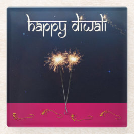 Sparkling Happy Diwali - Untersetzer aus Glas