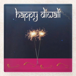 Sparkling Happy Diwali - Untersetzer aus Glas