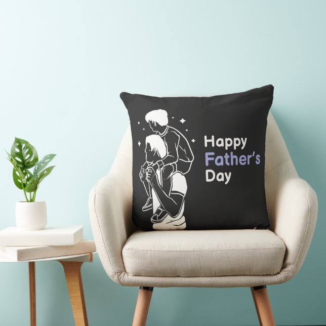 Sparkling Happy Father's Day Piggyback Ride Kissen (Stuhl )