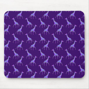 Sparkling Hippie Style Lila Giraffe Mousepad