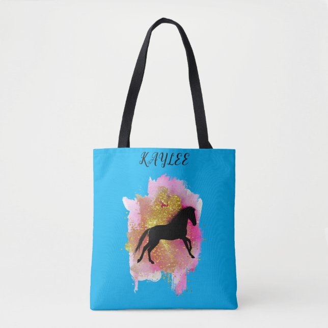 SPARKLING HORSE TOTE BAG PERSONALISIERT. TASCHE (Vorderseite)