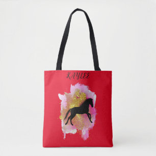 SPARKLING HORSE TOTE BAG PERSONALISIERT. TASCHE