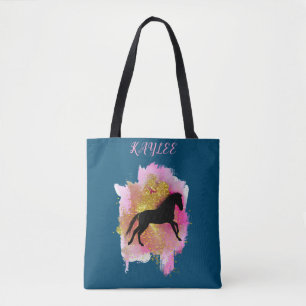 SPARKLING HORSE TOTE BAG PERSONALISIERT. TASCHE