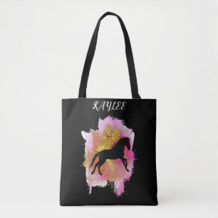SPARKLING HORSE TOTE BAG PERSONALISIERT. TASCHE