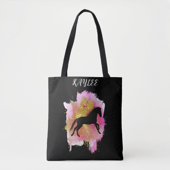 SPARKLING HORSE TOTE BAG PERSONALISIERT. TASCHE (Vorderseite)