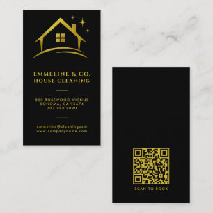 Sparkling House Cleaning Service QR-Code Visitenkarte