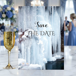Sparkling Ice Winter Wedding Save the Date Card