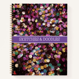 Sparkling lila Sequenzrechner Notizbuch