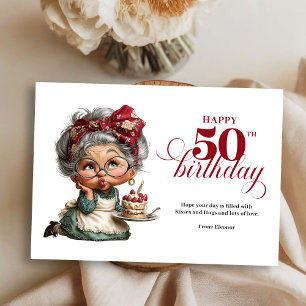 Sparkling Lustige 50. Geburtstagskarte für eine ve Einladung