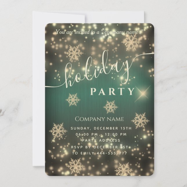 Sparkling luxuriösen Unternehmen Weihnachten Party Einladung (Vorderseite)