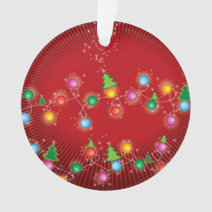 Sparkling Mini Christmas Tree Lights Holiday Foto Ornament