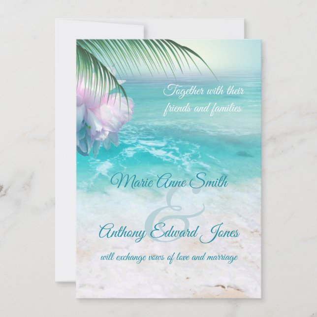 SPARKLING OCEAN WASSER Hochzeit Einladung (Vorderseite)
