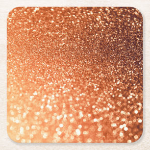 Sparkling Ombre Copper Shiny Trendy Glitzer Rechteckiger Pappuntersetzer