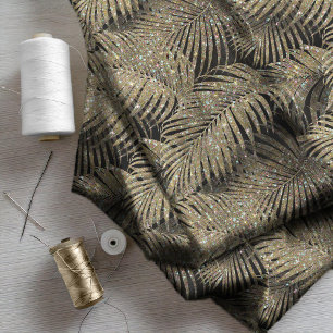 Sparkling Palm Blätter Muster Gold ID831 Stoff