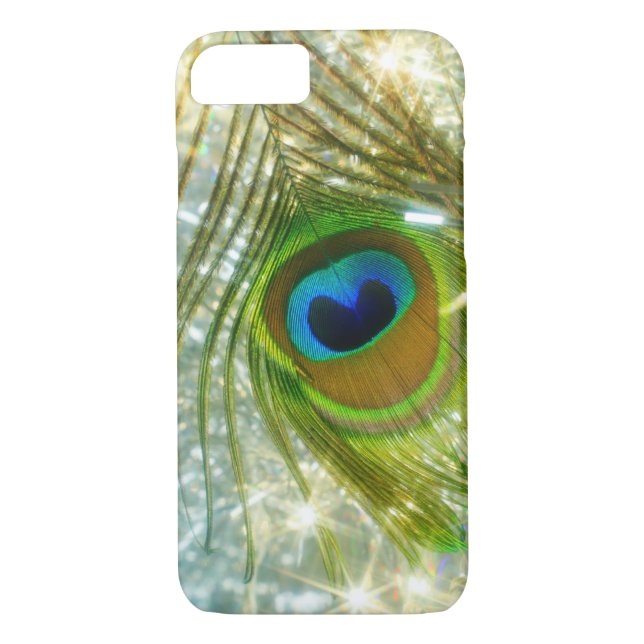 Sparkling Peacock Feather iPhone 7 Fall Case-Mate iPhone Hülle (Rückseite)