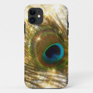 Sparkling Peacock Feather iPhone Case