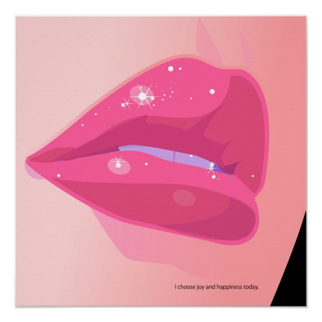 Sparkling Pink Lips Poster (Vorderseite)