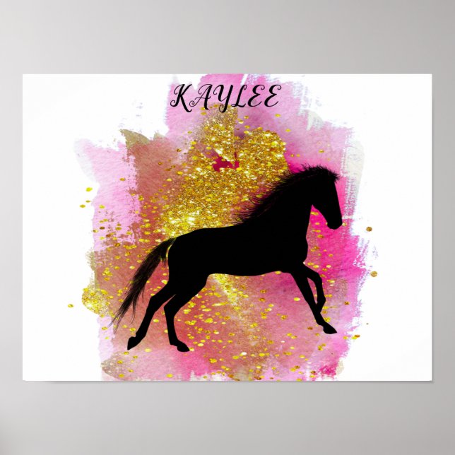 SPARKLING PORSE POSTER MIT PERSONALISIERTEM NAMEN. (Vorne)