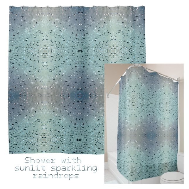 Sparkling Raindrops Boho Chic Aqua Duschvorhang (Von Creator hochgeladen)