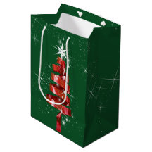 Sparkling Red Ribbon Weihnachtsbaum