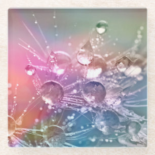 Sparkling-Regenbogenwassertropfen Glasuntersetzer