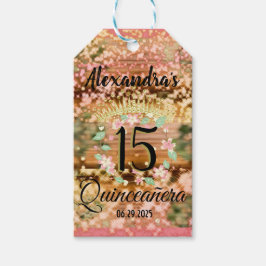 Sparkling Rose Gold Quinceñera Prinzessin Spanisch Geschenkanhänger