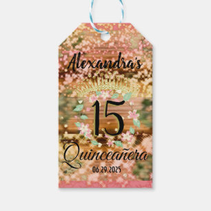 Sparkling Rose Gold Quinceñera Prinzessin Spanisch Geschenkanhänger