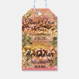 Sparkling Rose Gold Quinceñera Prinzessin Spanisch Geschenkanhänger