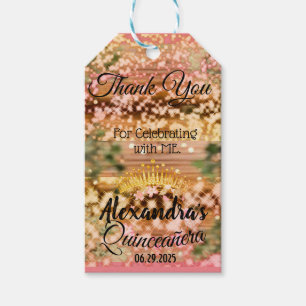 Sparkling Rose Gold Quinceñera Prinzessin Spanisch Geschenkanhänger