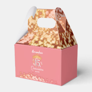 Sparkling Rose Gold Quinceñera Prinzessin Spanisch Geschenkschachtel
