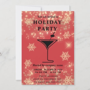 Sparkling-Snowflake-Cocktail Holiday Party Einladung