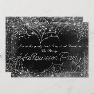 Sparkling Spiderwebs Halloween fêtes Invitations