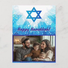 🕎 Sparkling Star Hanukkah Foto Postkarte