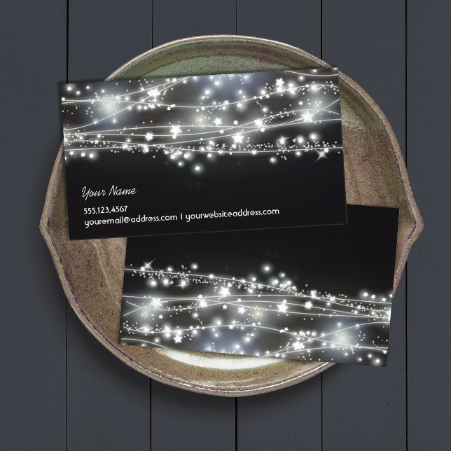 Sparkling Stars Celestial Business Card Visitenkarte (Von Creator hochgeladen)