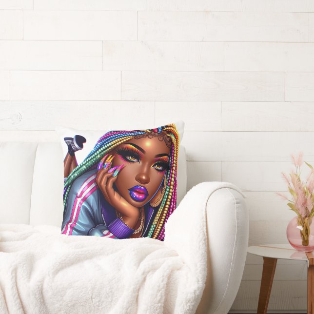 Sparkling Urban Chic afrikanische Frauen Design Kissen (Liege)