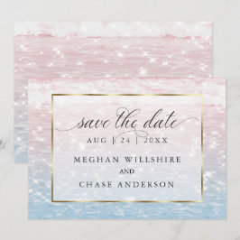 Sparkling Waters Pink Beach Hochzeitseinladung Einladung