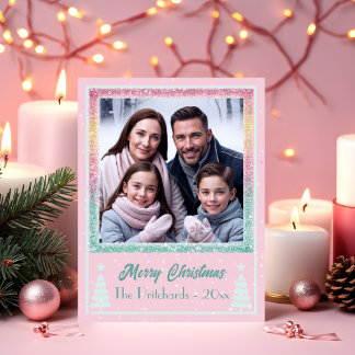 Sparkling Weihnachten Familienurlaub Foto Postkart