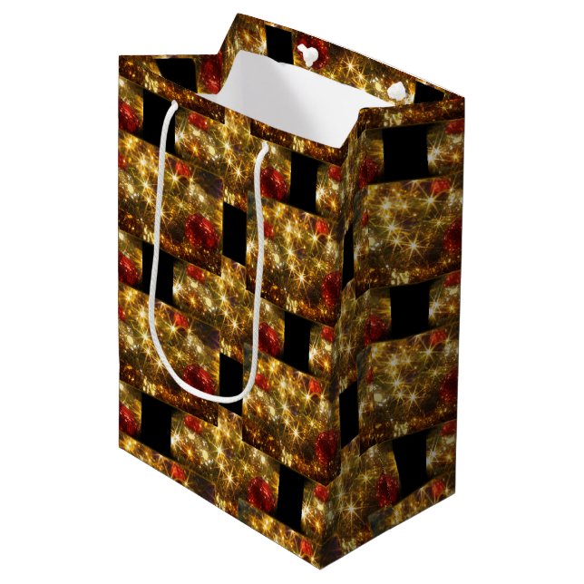 Sparkling Weihnachtsgeschenktasche Mittlere Geschenktüte (Vorderseite Schrägansicht)