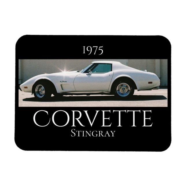 Sparkling White '75 Corvette Magnet (Horizontal)