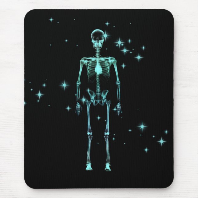 Sparkling X-Ray Skeleton - Aquamarin Mousepad (Vorne)