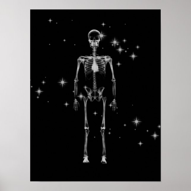 Sparkling X-Ray Skeleton - B&W Poster (Vorne)