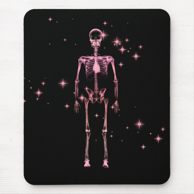 Sparkling X-Ray Skeleton - Rot Mousepad (Vorne)