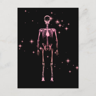 Sparkling X-Ray Skeleton - Rot Postkarte