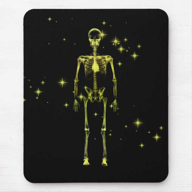 Sparkling X-Ray Skelett - Gelb Mousepad (Vorne)