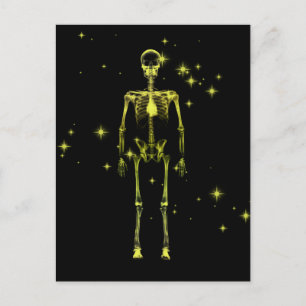 Sparkling X-Ray Skelett - Gelb Postkarte