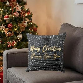 Sparkly Black Throw Pillow Kissen